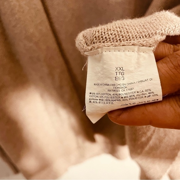 Old Navy womans XXL Cozy Tan Open-Front Cardigan oversize stretch casual neutral - Picture 8 of 12